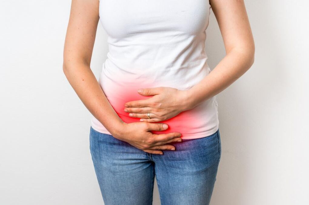 pain in the lower abdomen with cystitis